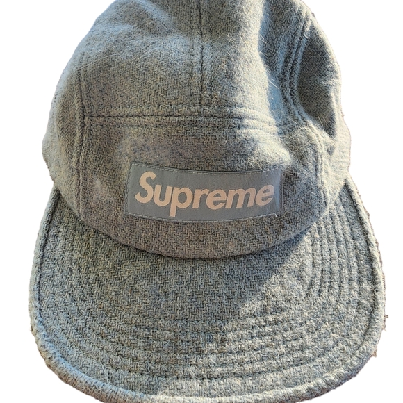 Supreme Harris Tweed 5-panel Camp Cap , light blue - Picture 1 of 4